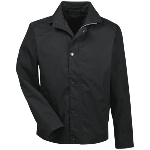 Long Sleeved Black Polo Jacket by Dels Apparel