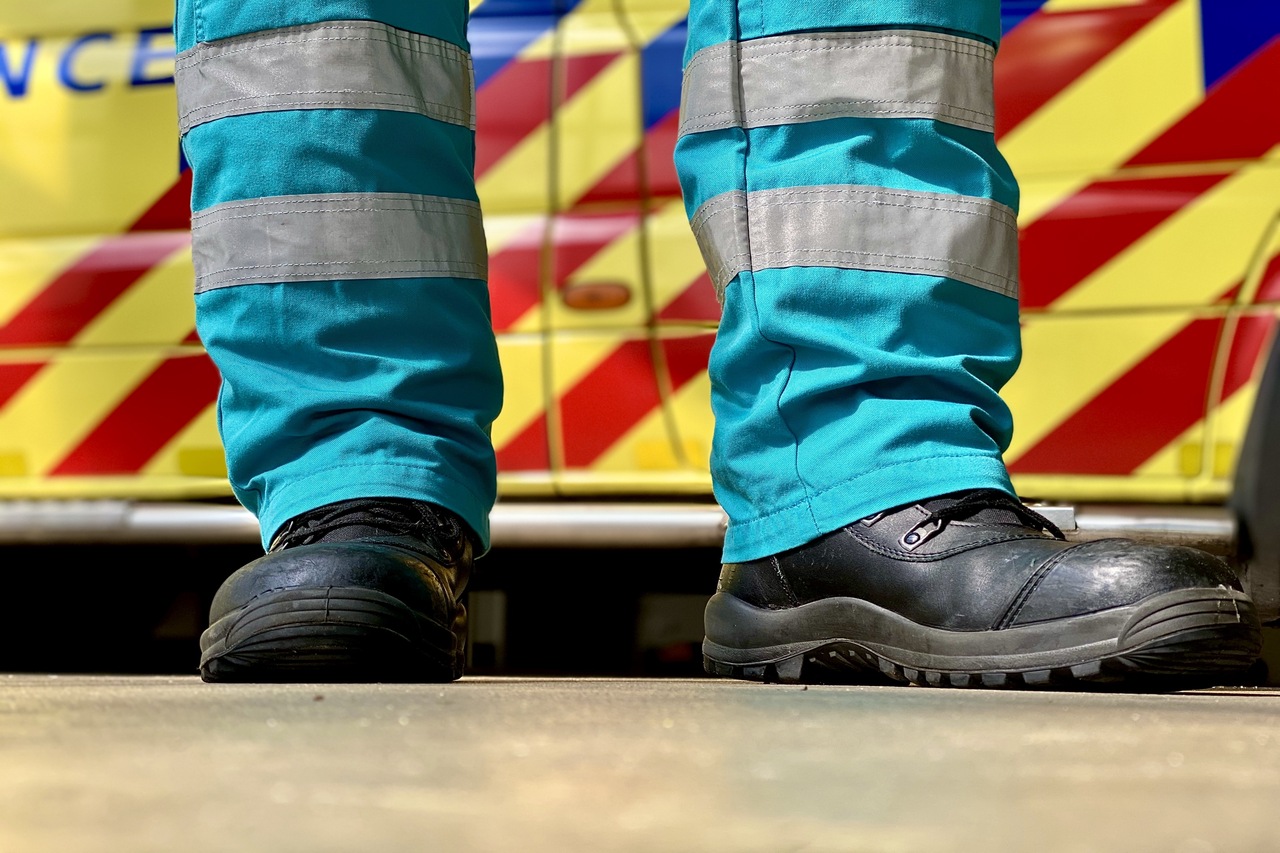 Man wearing safety shoes